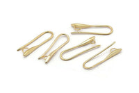 Gold Ear Hooks, 4 Gold Plated Brass Earring Wires, Earring Hooks (27.5x7.5mm) BS 1715