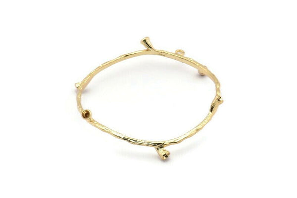 Circle Geometric Pendant, Textured Gold Plated Brass Circle Geometric Pendant With 1 Loop, Earrings, Findings (52x1.9mm) BS 1954 H1680