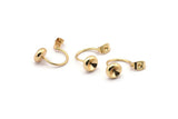 Gold Back Stoppers, 2 Gold Plated Brass Earring Studs Back Stoppers With 1 Pad (19.5x8x1mm) E365