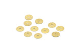 Brass Round Disc, 100 Textured Raw Brass Round Discs With 1 Hole, Charms, Findings (8mm) A2356