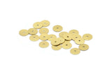Brass Round Disc, 100 Textured Raw Brass Round Discs With 1 Hole, Charms, Findings (8mm) A2356