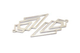 Silver Triangle Charm, 4 925 Sterling Silver Plated Diamond Charms With 1 Loop (49x22x1mm) M01160