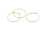 Gold Earring Wires, 12 Gold Plated Brass Earring Wires (30x0.7mm) BS 2234