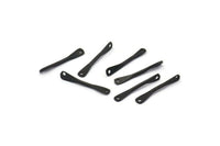 Siyah Çekiçle İşlenmiş Konnektör, 2 Delikli 12 Oksitlenmiş Siyah Pirinç Çekiçle İşlenmiş Konnektör (22x3,50 mm) E379