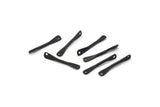Siyah Çekiçle İşlenmiş Konnektör, 2 Delikli 12 Oksitlenmiş Siyah Pirinç Çekiçle İşlenmiş Konnektör (22x3,50 mm) E379