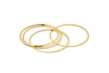 Gold Circle Connector, 2 Gold Plated Brass Circle Connectors (60x2x1mm) D990 Q1062