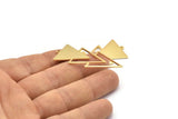 Gold Triangle Charm, Gold Plated Brass Triangle Charms With 1 Loop (49x21x1mm) M01120