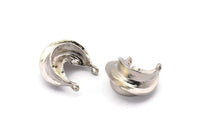 Silver Ethnic Pendant, 1 Silver Tone Brass Ethnic Pendant With 2 Loops (26x27x17mm) E257