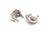 Silver Ethnic Pendant, 1 Silver Tone Brass Ethnic Pendant With 2 Loops (26x27x17mm) E257