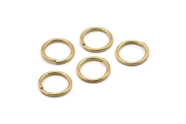 12mm Jump Rings - 50 Raw Brass Jump Rings (12x1.2mm) A0373