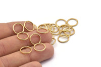 12mm Jump Rings - 50 Raw Brass Jump Rings (12x1.2mm) A0373