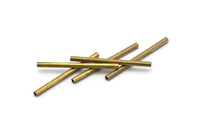 Brass Long Tube, 40 Brass Tube Beads, Brass Tubes, Jewellery Findings, Tube Beads, Raw Brass Tubes, (2x30mm)  (b0124)