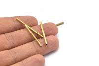 Brass Long Tube, 40 Brass Tube Beads, Brass Tubes, Jewellery Findings, Tube Beads, Raw Brass Tubes, (2x30mm)  (b0124)