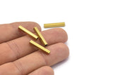 Geometric Tube Bead, 50 Raw Brass Square Tubes (3x20mm) Bs 1617