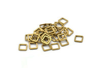 Tiny Square Finding, 50 Raw Brass Square Connectors (6x0.90mm) Bs-1114