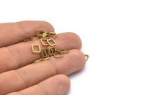 Tiny Square Finding, 50 Raw Brass Square Connectors (6x0.90mm) Bs-1114