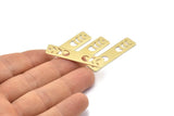 Brass Rectangle Charm, 10 Raw Brass Moon Phases Charms With 1 Hole, Stamping Blanks (40x10x0.80mm) M01825
