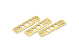 Brass Rectangle Charm, 8 Textured Raw Brass Moon Phases Charms With 1 Hole, Stamping Blanks (40x10x0.80mm) M01837