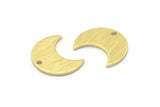 Brass Moon Charm, 24 Textured  Raw Brass Crescent Moon Charms With 1 Hole (15x8x1mm) M01858
