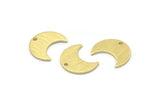 Brass Moon Charm, 24 Textured  Raw Brass Crescent Moon Charms With 1 Hole (15x8x1mm) M01858