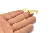 Brass Moon Charm, 24 Textured  Raw Brass Crescent Moon Charms With 1 Hole (15x8x1mm) M01858