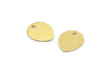 Brass Drop Charm, 12 Textured Raw Brass Drop Charms With 1 Hole, Stamping Blanks (12x0.70mm) M01851