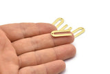 Brass U Shape Charm, 24 Raw Brass U Shaped Charms With 1 Hole (22x9x0.80mm) M02093