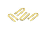 Brass U Shape Charm, 24 Raw Brass U Shaped Charms With 3 Holes (22x9x0.80mm) M02094