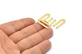 Brass U Shape Charm, 24 Raw Brass U Shaped Charms With 3 Holes (22x9x0.80mm) M02094