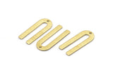 Brass U Shape Charm, 24 Textured Raw Brass U Shaped Charms With 1 Hole (22x9x0.80mm) M02096
