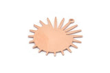 Copper Sun Charm, 8 Raw Copper Sun Charms With 1 Loop, Findings (29x28x0.80mm) M02119