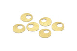 Brass Round Tag, 24 Textured Raw Brass Round Stamping Blanks, Findings (13x0.80mm) M02159