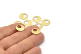 Brass Round Tag, 24 Textured Raw Brass Round Stamping Blanks, Findings (13x0.80mm) M02159