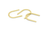 Brass U Shape Charm, 12 Raw Brass U Shaped Charms With 1 Hole (30x25x0.80mm) M02102