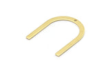 Brass U Shape Charm, 12 Raw Brass U Shaped Charms With 1 Hole (30x25x0.80mm) M02102