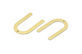 Brass U Shape Charm, 24 Raw Brass U Shaped Charms With 1 Hole (26x17x0.80mm) M02082