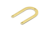 Brass U Shape Charm, 24 Raw Brass U Shaped Charms With 3 Holes (26x17x0.80mm) M02083