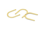 Brass U Shape Charm, 12 Raw Brass U Shaped Charms With 3 Holes (30x25x0.80mm) M02103