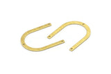 Brass U Shape Charm, 12 Textured Raw Brass U Shaped Charms With 3 Holes (30x25x0.80mm) M02106