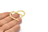 Brass U Shape Charm, 12 Textured Raw Brass U Shaped Charms With 3 Holes (30x25x0.80mm) M02106