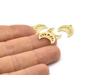 Brass Moon Charm, 24 Raw Brass Crescent Moon Phases Charms With 1 Loop (15x9x1mm) M01994