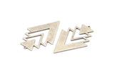 Silver Triangle Charm, 2 Antique Silver Plated Brass Tree Charms With 1 Loop (49x33x1mm) M01230 H1280