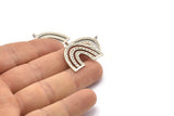 Silver Charm, 2 Antique Silver Plated Brass, Silver Pendants, Charm Pendants, Silver U Shape Charms With 1 Loop (25x23x1.2mm) N1460