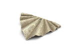 Silver Leaf Charm, 4 Textured Antique Silver Plated Brass Leaf Charms With 1 Hole, Findings (29x22x0.50mm) D0730 H1239