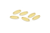 Brass Oval Charm, 100 Raw Brass, Brass Charm, Tiny Brass Oval Charms With 2 Holes (12x5x0.80mm) M02000
