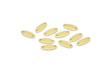 Brass Oval Charm, 100 Raw Brass, Brass Charm, Tiny Brass Oval Charms With 2 Holes (12x5x0.80mm) M02000
