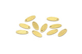 Brass Oval Charm, 100 Raw Brass, Textured Brass Charm, Tiny Brass Oval Charms With 1 Hole (12x5x0.80mm) M01877
