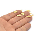 Brass Oval Charm, 100 Raw Brass, Textured Brass Charm, Tiny Brass Oval Charms With 1 Hole (12x5x0.80mm) M01877