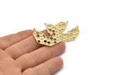 Gold Honeycomb Pendant, 1 Gold Plated Brass Honeycomb Pendant With 2 Loops, Charms, Findings (31.5x32.5x1.3mm) BS 2052 H1684