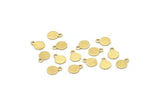 Brass Round Charm, 12 Raw Brass Round Charms With 1 Loop, Blanks (8x6x0.70mm) M01879